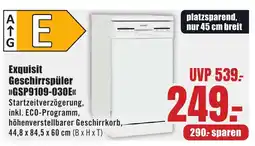 B1 Discount Baumarkt Exquisit Geschirrspüler >>GSP9109-030E<< Angebot