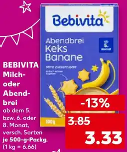 Kaufland BEBIVITA Milch- oder Abendbrei Angebot