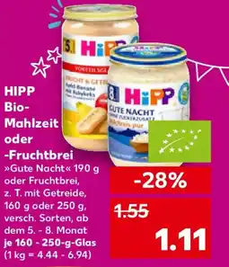 Kaufland HIPP Bio Mahlzeit oder Fruchtbrei Angebot