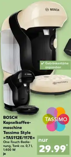 Kaufland BOSCH Kapselkaffeemaschine Tassimo Style TAS12E/117E Angebot