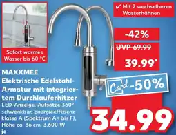 Kaufland MAXXMEE Elektrische Edelstahl Armatur mit integriertem Durchlauferhitzer Angebot