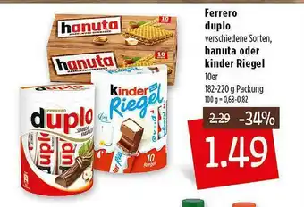 Kupsch Ferrero Duplo, Hanuta Oder Kinder Riegel Angebot