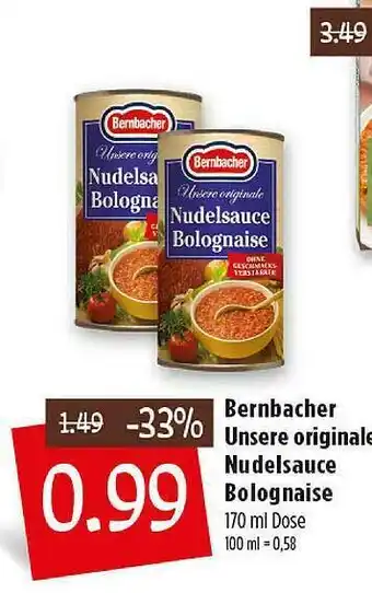 Kupsch Bernbacher Unsere Originale Nudelsauce Bolognaise Angebot