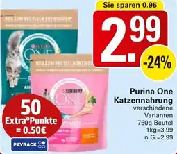 WEZ Purina One Katzennahrung Angebot