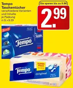 WEZ Tempo Taschentücher Angebot