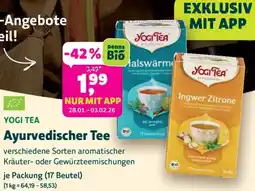 Biomarkt YOGI TEA Ayurvedischer Tee Angebot