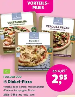 Biomarkt FOLLOWFOOD Dinkel-Pizza Angebot