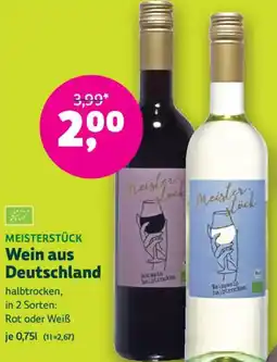 Biomarkt MEISTERSTÜCK Wein aus Deutschland Angebot
