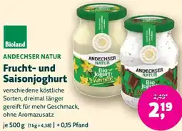 Biomarkt ANDECHSER NATUR Frucht- und Saisonjoghurt Angebot
