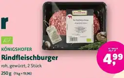 Biomarkt KÖNIGSHOFER Rindfleischburger Angebot