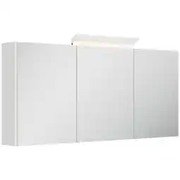 Netto Marken-Discount Spiegelschrank 140cm inkl. Design LED-Lampe und Glasböden weiss hochglanz Angebot