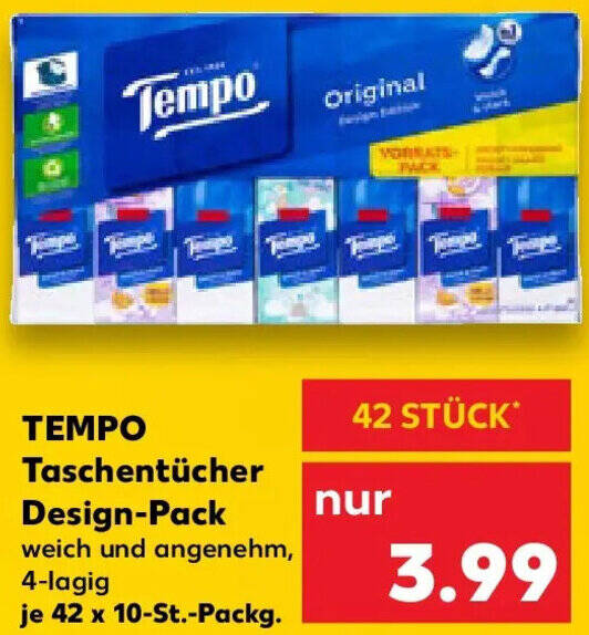 Tempo Taschentucher Angebot