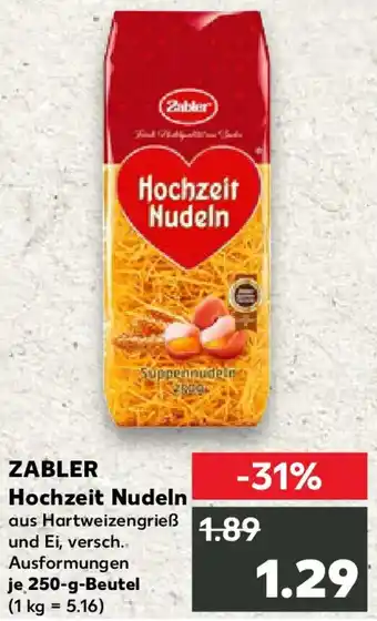 Kaufland ZABLER Hochzeit Nudeln Angebot