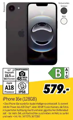 MEDIMAX Apple iPhone 16e (128GB) Angebot
