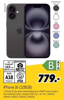 MEDIMAX Apple iPhone 16 (128GB) Angebot