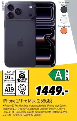 MEDIMAX Apple iPhone 17 Pro Max (256GB) Angebot