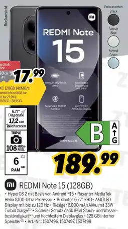 MEDIMAX Xiaomi REDMI Note 15 (128GB) Angebot