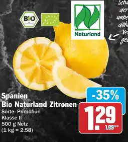 AEZ Spanien Bio Naturland Zitronen Angebot