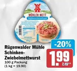 AEZ Rügenwalder Mühle Schinken- Zwiebelmettwurst Angebot