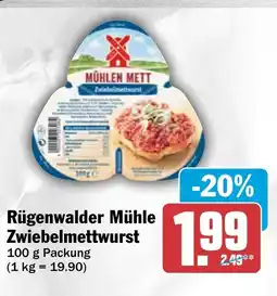 AEZ Rügenwalder Mühle Zwiebelmettwurst Angebot