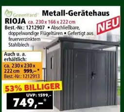 Norma Metall-Gerätehaus RIOJA Angebot