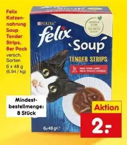 Netto Marken-Discount Felix Katzennahrung Soup Tender Strips, 8er Pack Angebot