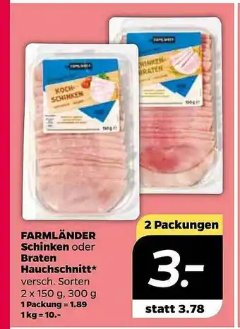 NETTO Farmländer Schinken Oder Braten Hauchxchnitt Angebot