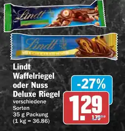 AEZ Lindt Waffelriegel oder Nuss Deluxe Riegel Angebot