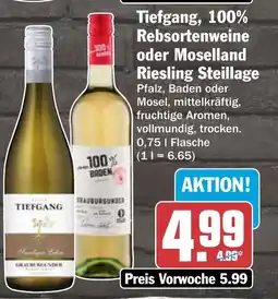 AEZ Tiefgang, 100% Rebsortenweine oder Moselland Riesling Steillage Angebot