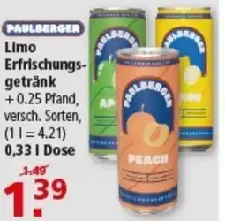 Multi Markt PAULBERGER Limo Erfrischungsgetränk Angebot