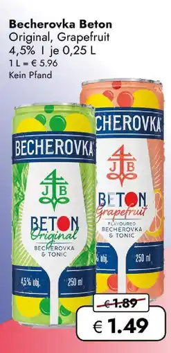 Travel Free Becherovka beton original/grapefruit Angebot