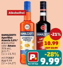 PENNY RAMAZZOTTI Aperitivo Arancia 0,0% oder Amaro Angebot