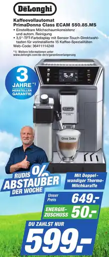 K+B Expert DeLonghi Kaffeevollautomat PrimaDonna Class ECAM 550.85.MS Angebot