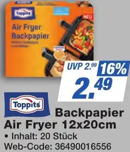 K+B Expert Toppits Backpapier Air Fryer 12x20cm Angebot