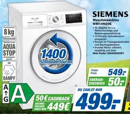 expert Techno Land SIEMENS Waschmaschine WM14N29E Angebot
