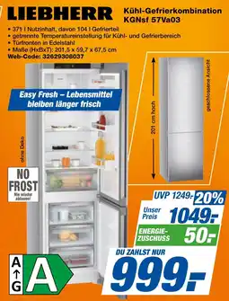 expert Techno Land LIEBHERR Kühl-Gefrierkombination KGNsf 57Va03 Angebot