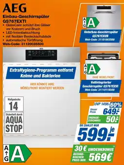 expert Techno Land AEG Einbau-Geschirrspüler GS767EXTI Angebot