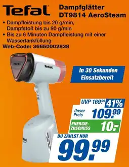 expert Techno Land Tefal Dampfglätter DT9814 AeroSteam Angebot