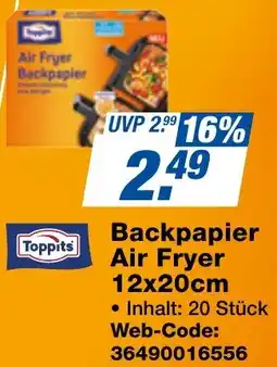 expert Techno Land Toppits Backpapier Air Fryer 12x20cm Angebot