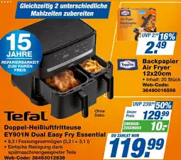 expert Techno Land Tefal Doppel-Heißluftfritteuse EY901N Dual Easy Fry Essential Angebot