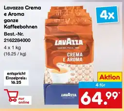 Netto Marken-Discount Lavazza Crema e Aroma ganze Kaffeebohnen Angebot