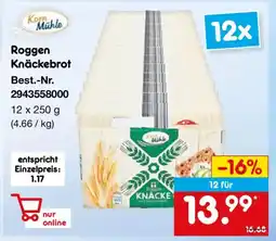 Netto Marken-Discount Korn Mühle Roggen Knäckebrot Angebot