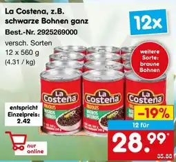 Netto Marken-Discount La Costena, z.B. schwarze Bohnen ganz Angebot