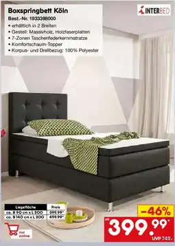 Netto Marken-Discount INTERBED Boxspringbett Köln Angebot