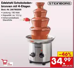 Netto Marken-Discount STEINBORG Edelstahl Schokoladenbrunnen mit 4-Etagen Angebot