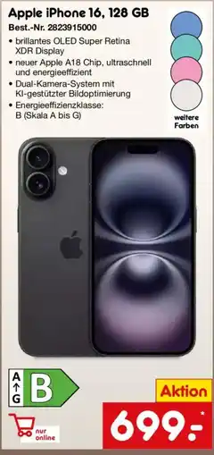 Netto Marken-Discount Apple iPhone 16, 128 GB Angebot