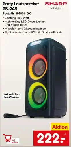Netto Marken-Discount SHARP Party Lautsprecher PS-949 Angebot