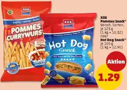 PENNY XOX Pommes Snack oder Hot Dog Snack Angebot