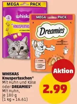 PENNY WHISKAS Knuspertaschen oder DREAMIES Angebot