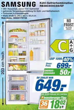 expert Techno Land SAMSUNG Kühl-Gefrierkombination RB38C600CS9/EF Angebot